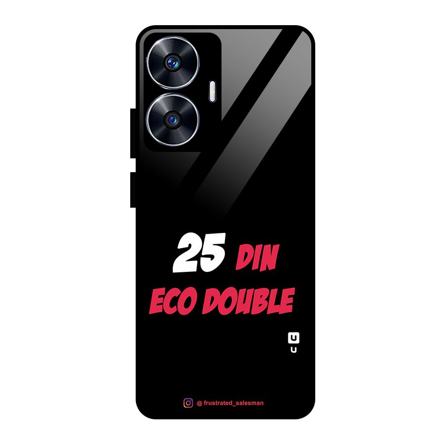 25 Din Eco Double Black Glass Back Case for realme C55