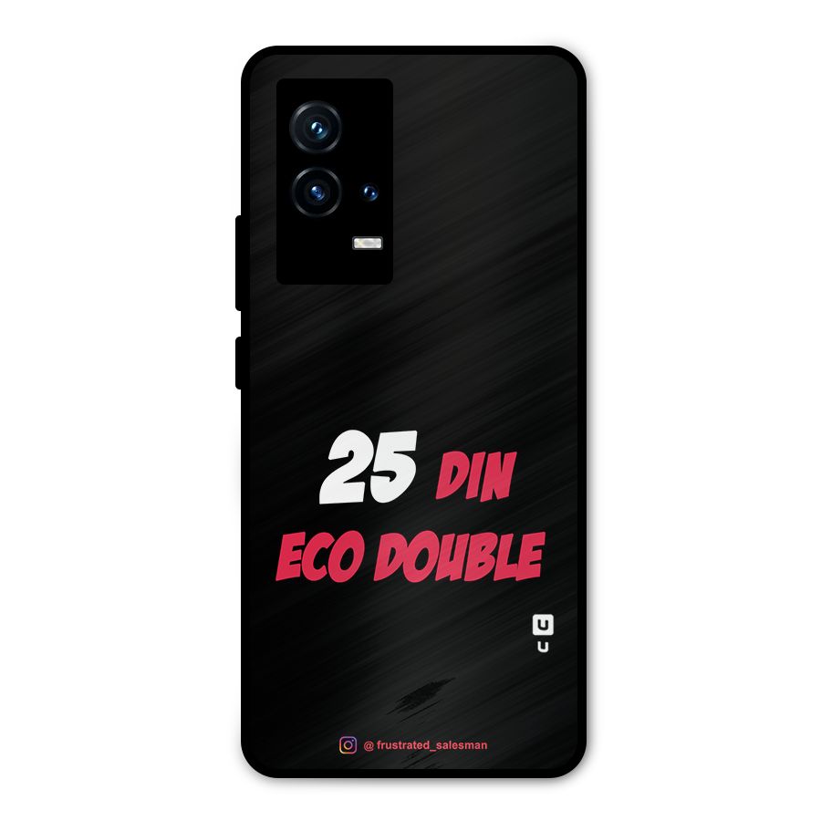 25 Din Eco Double Black Metal Back Case for iQOO 9 5G