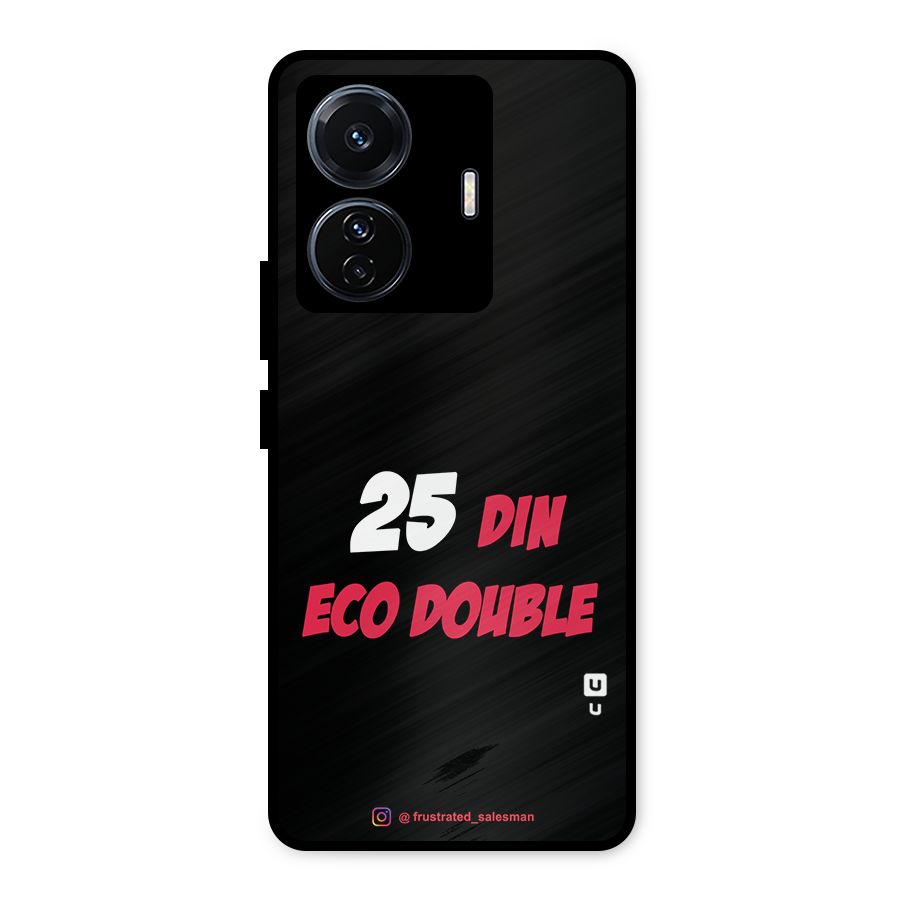 25 Din Eco Double Black Metal Back Case for iQOO Z6