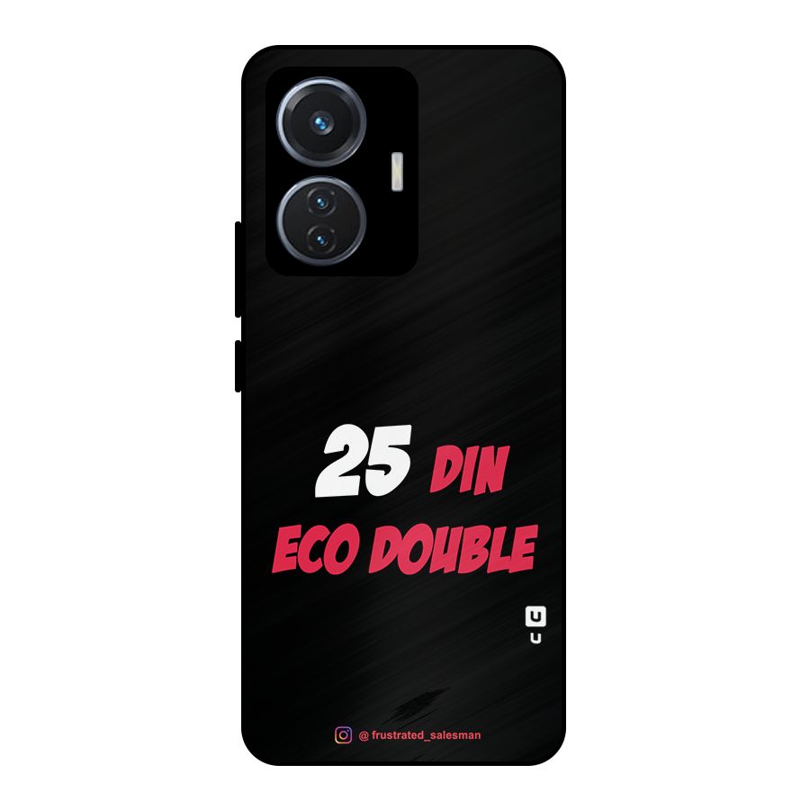 25 Din Eco Double Black Metal Back Case for iQOO Z6 44W