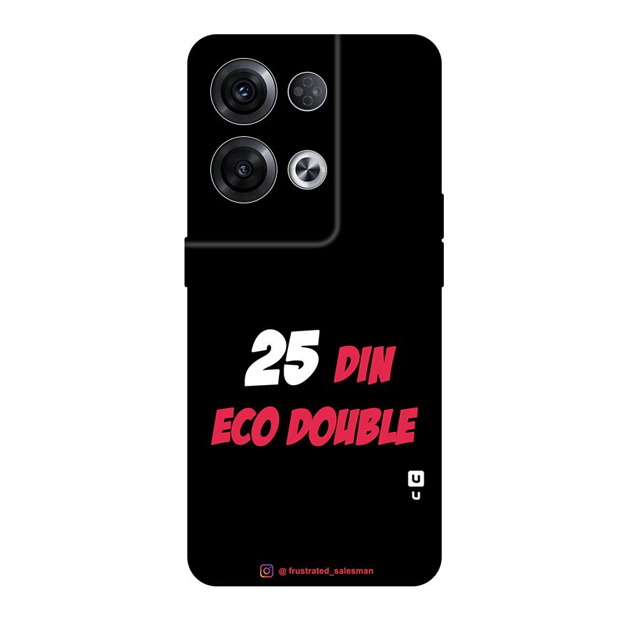 25 Din Eco Double Black Original Polycarbonate Back Case for Oppo Reno8 Pro 5G