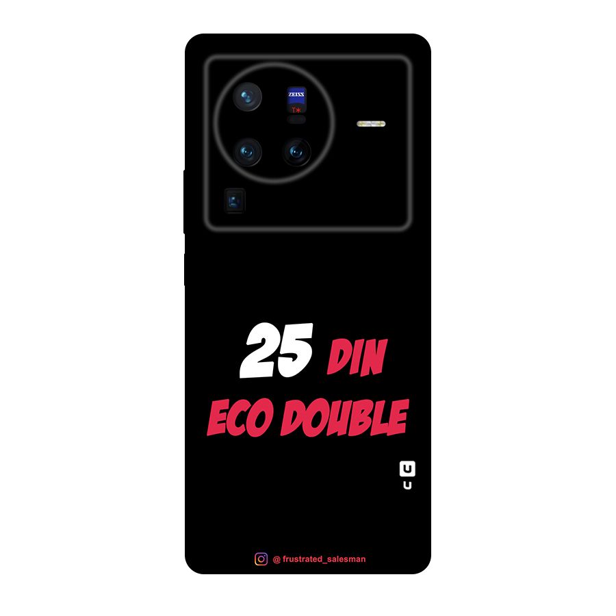 25 Din Eco Double Black Original Polycarbonate Back Case for Vivo X80
