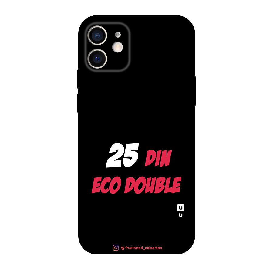 25 Din Eco Double Black Original Polycarbonate Back Case for iPhone 12