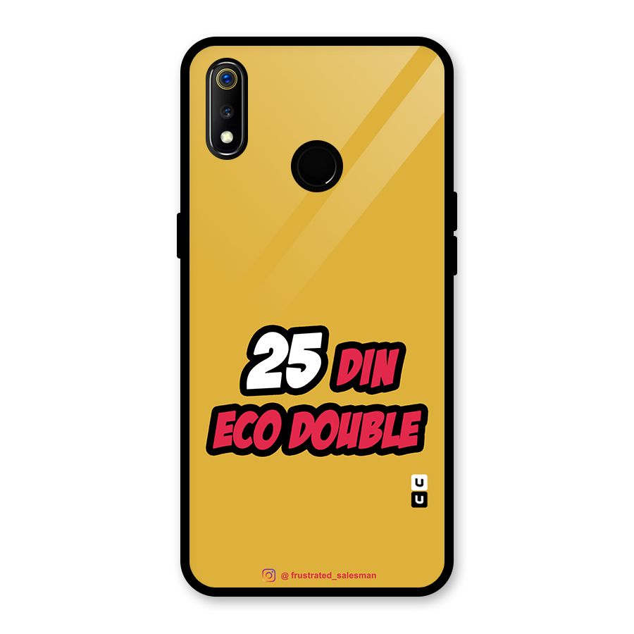25 Din Eco Double Mustard Yellow Glass Back Case for Realme 3