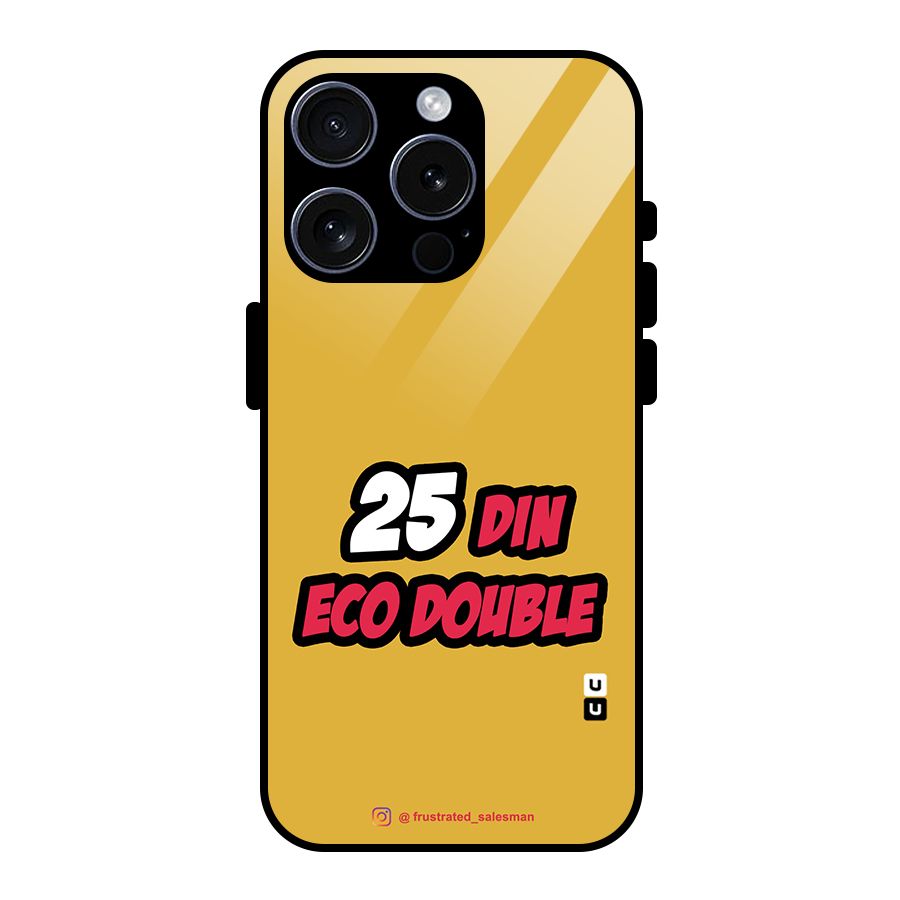25 Din Eco Double Mustard Yellow Glass Back Case for iPhone 15 Pro