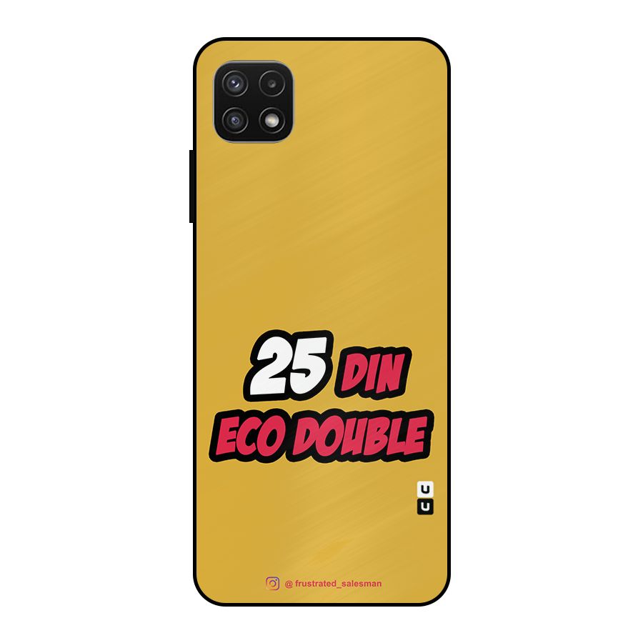 25 Din Eco Double Mustard Yellow Metal Back Case for Galaxy A22 5G