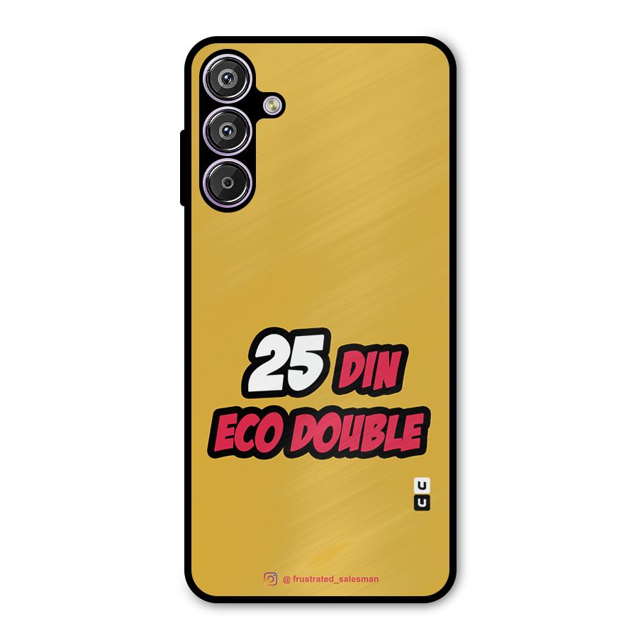 25 Din Eco Double Mustard Yellow Metal Back Case for Galaxy M15