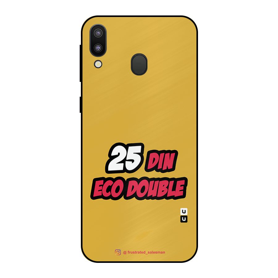 25 Din Eco Double Mustard Yellow Metal Back Case for Galaxy M20
