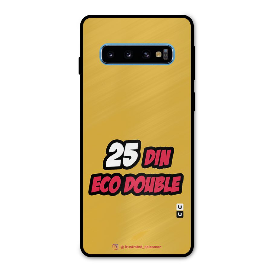 25 Din Eco Double Mustard Yellow Metal Back Case for Galaxy S10