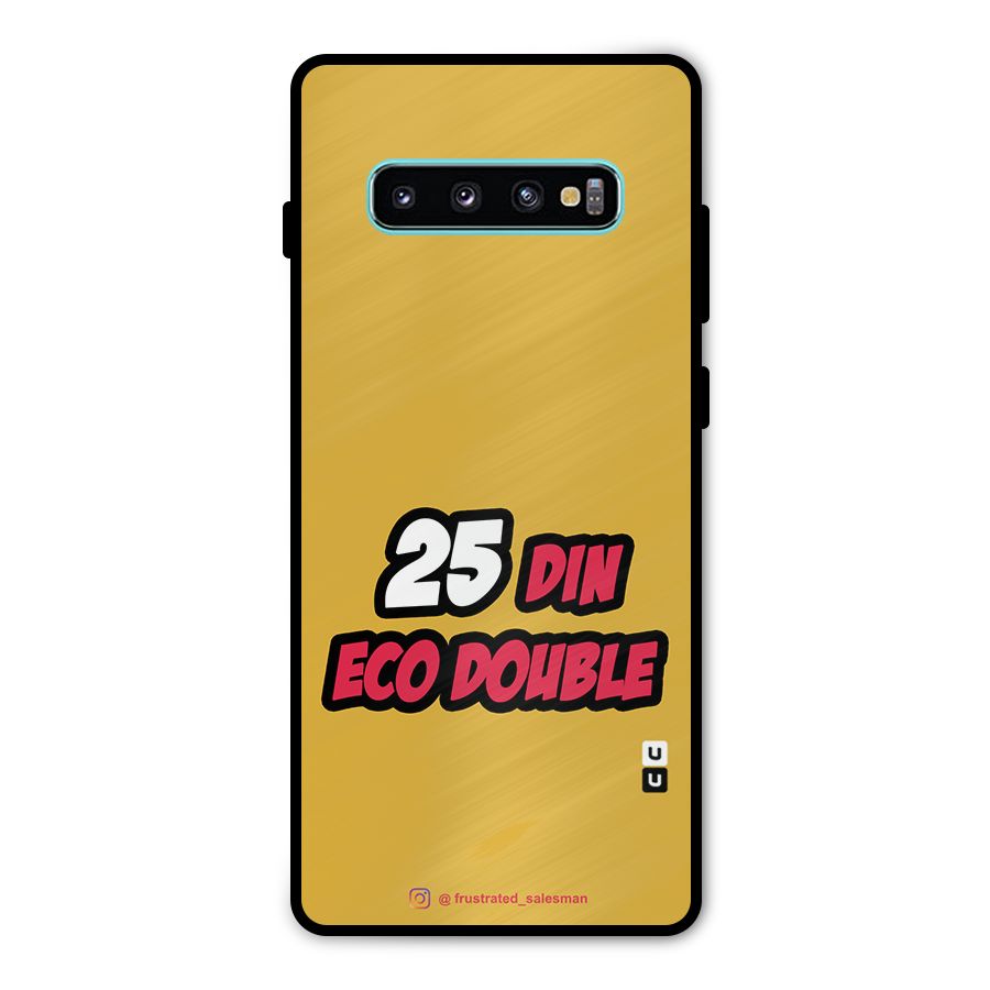 25 Din Eco Double Mustard Yellow Metal Back Case for Galaxy S10 Plus