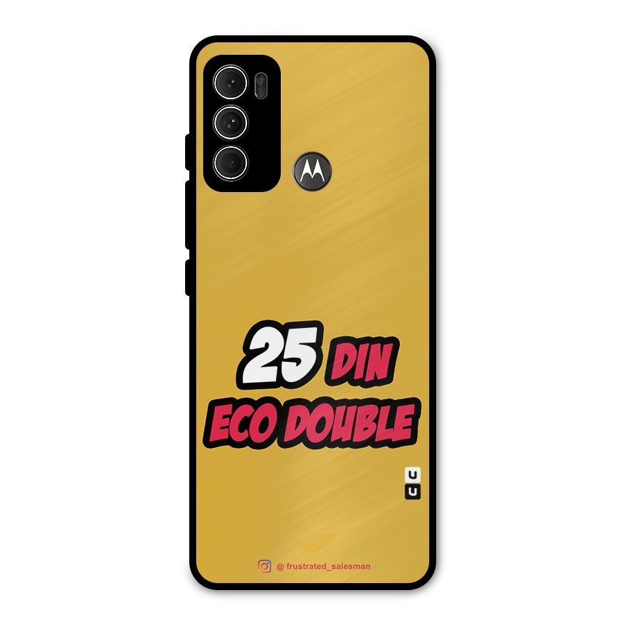 25 Din Eco Double Mustard Yellow Metal Back Case for Moto G60
