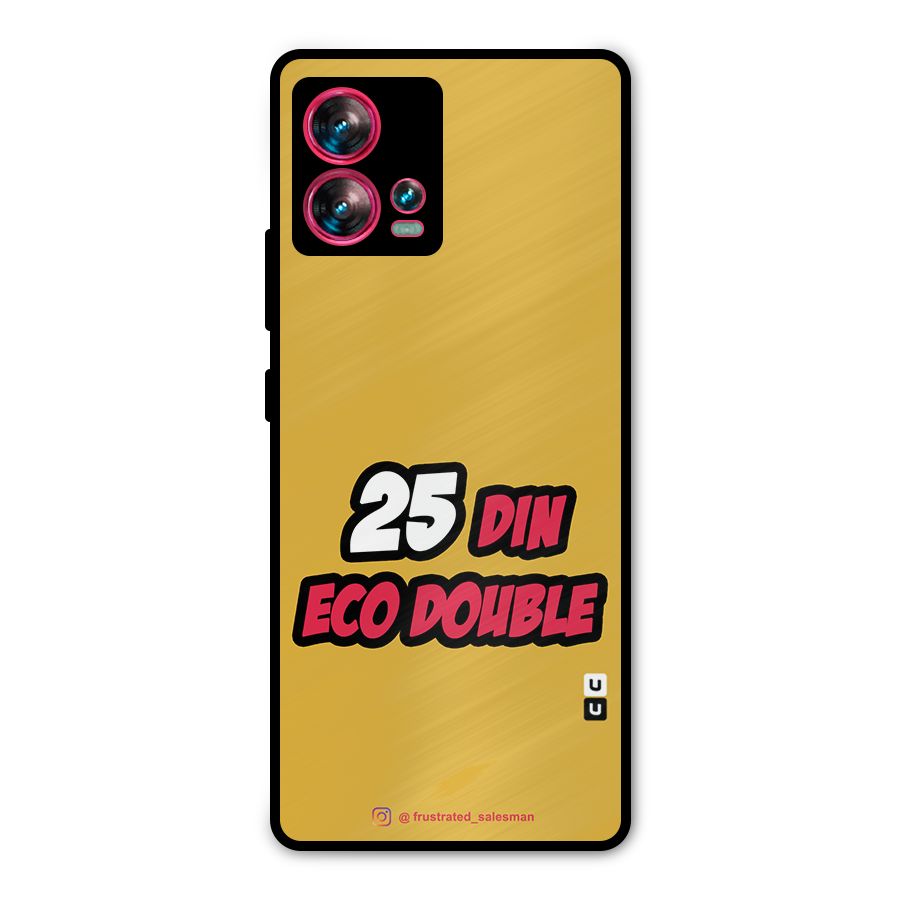 25 Din Eco Double Mustard Yellow Metal Back Case for Motorola Edge 30 Fusion