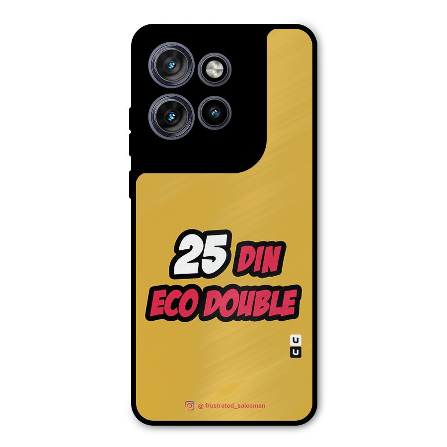 25 Din Eco Double Mustard Yellow Metal Back Case for Motorola Edge 50 Neo