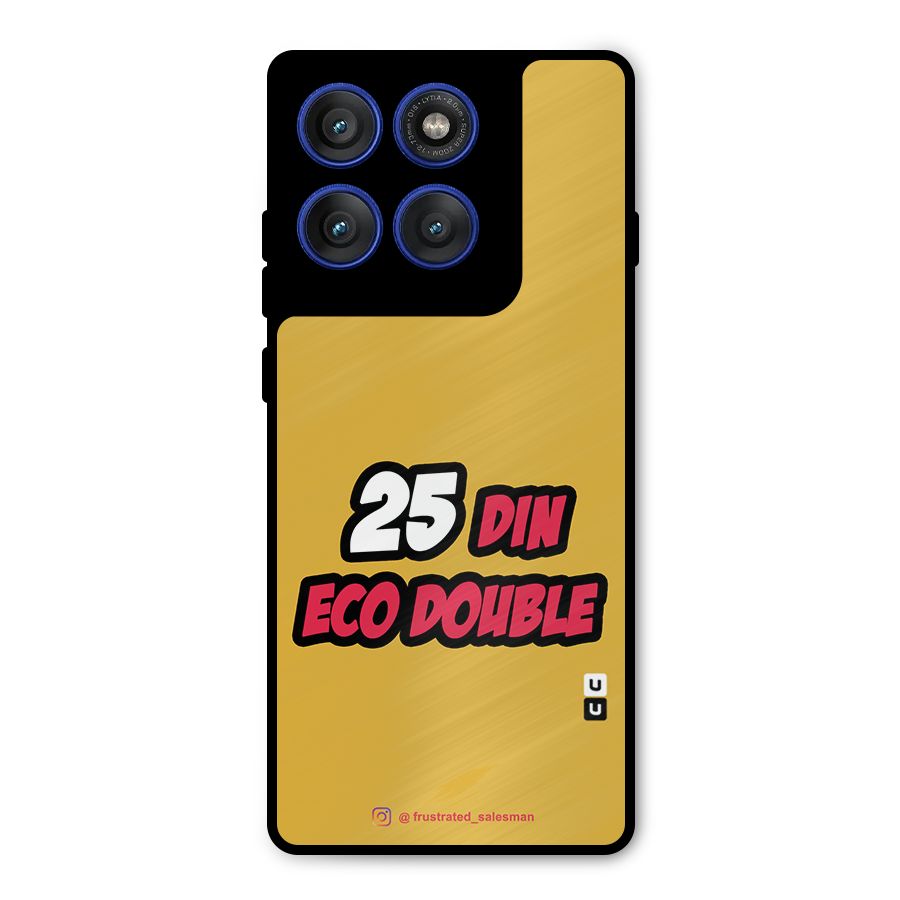25 Din Eco Double Mustard Yellow Metal Back Case for Motorola Edge 60 Pro