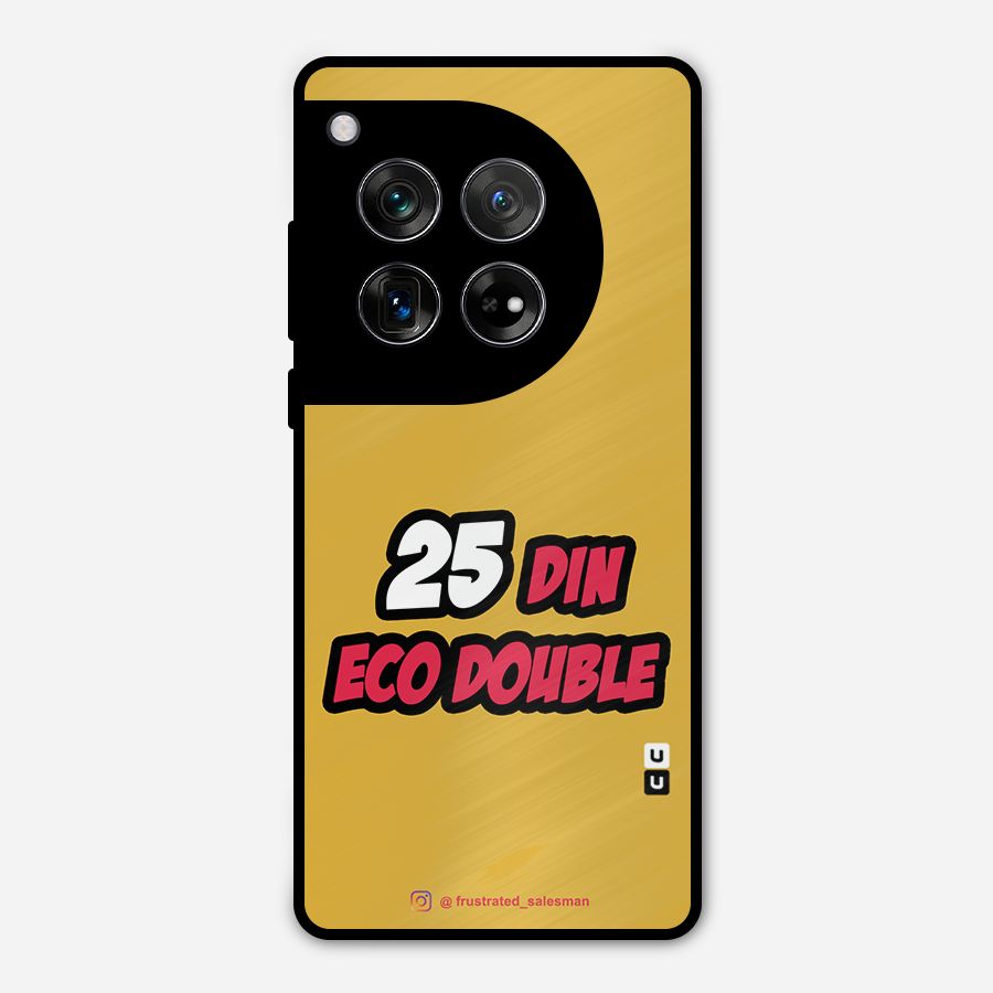 25 Din Eco Double Mustard Yellow Metal Back Case for OnePlus 12