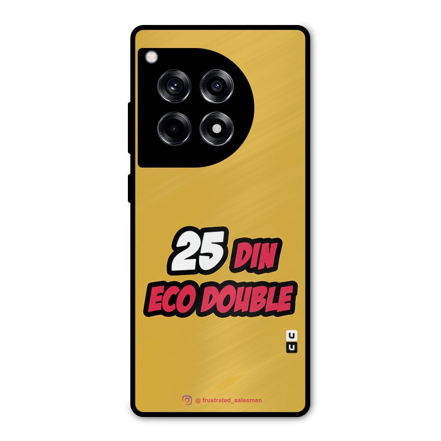 25 Din Eco Double Mustard Yellow Metal Back Case for OnePlus 12R