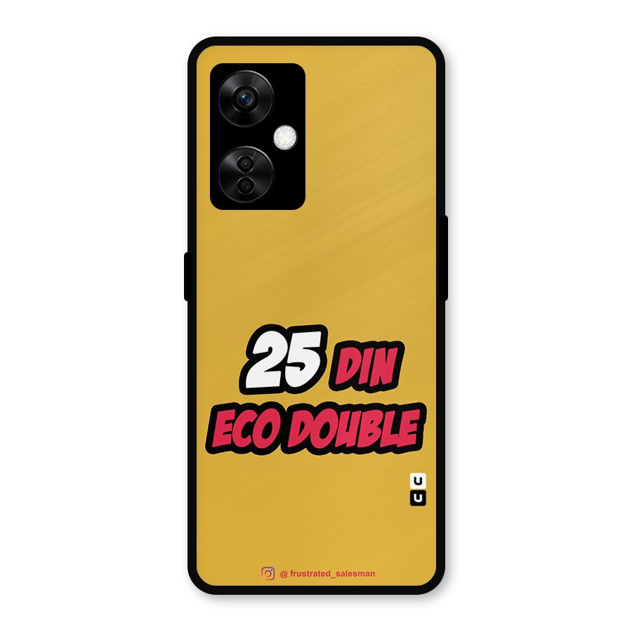 25 Din Eco Double Mustard Yellow Metal Back Case for OnePlus Nord CE 3 Lite