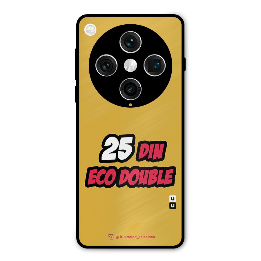 25 Din Eco Double Mustard Yellow Metal Back Case for Oppo Find X8 Pro