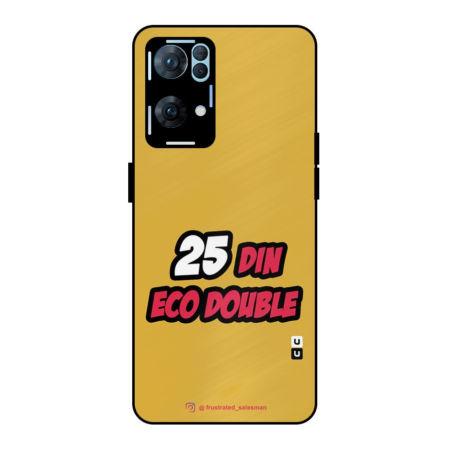 25 Din Eco Double Mustard Yellow Metal Back Case for Oppo Reno7 Pro 5G