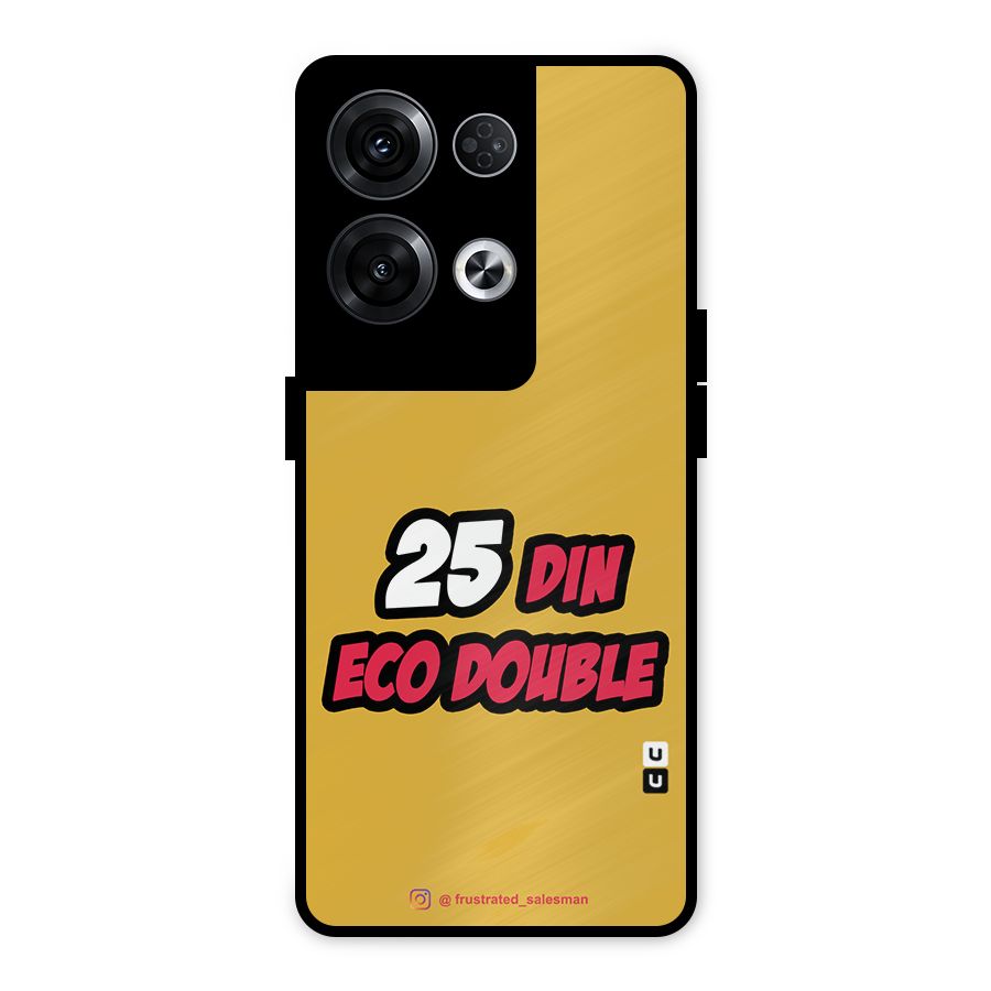 25 Din Eco Double Mustard Yellow Metal Back Case for Oppo Reno8 Pro 5G