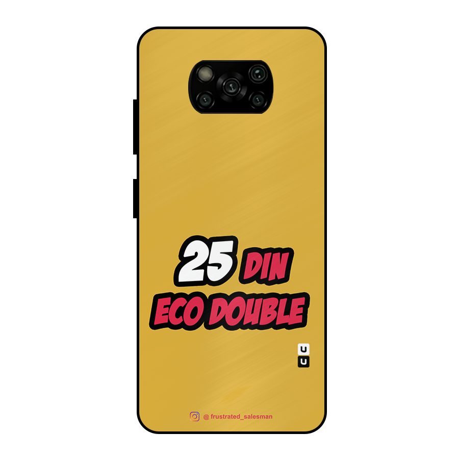 25 Din Eco Double Mustard Yellow Metal Back Case for Poco X3