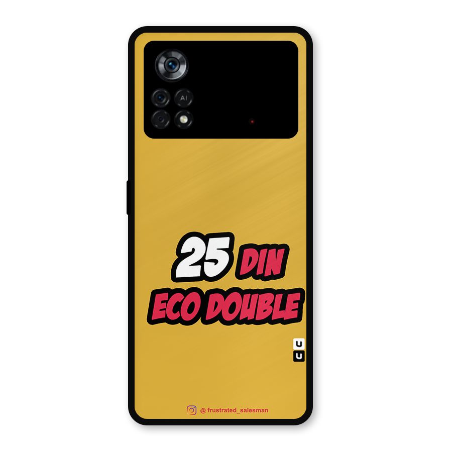25 Din Eco Double Mustard Yellow Metal Back Case for Poco X4 Pro 5G