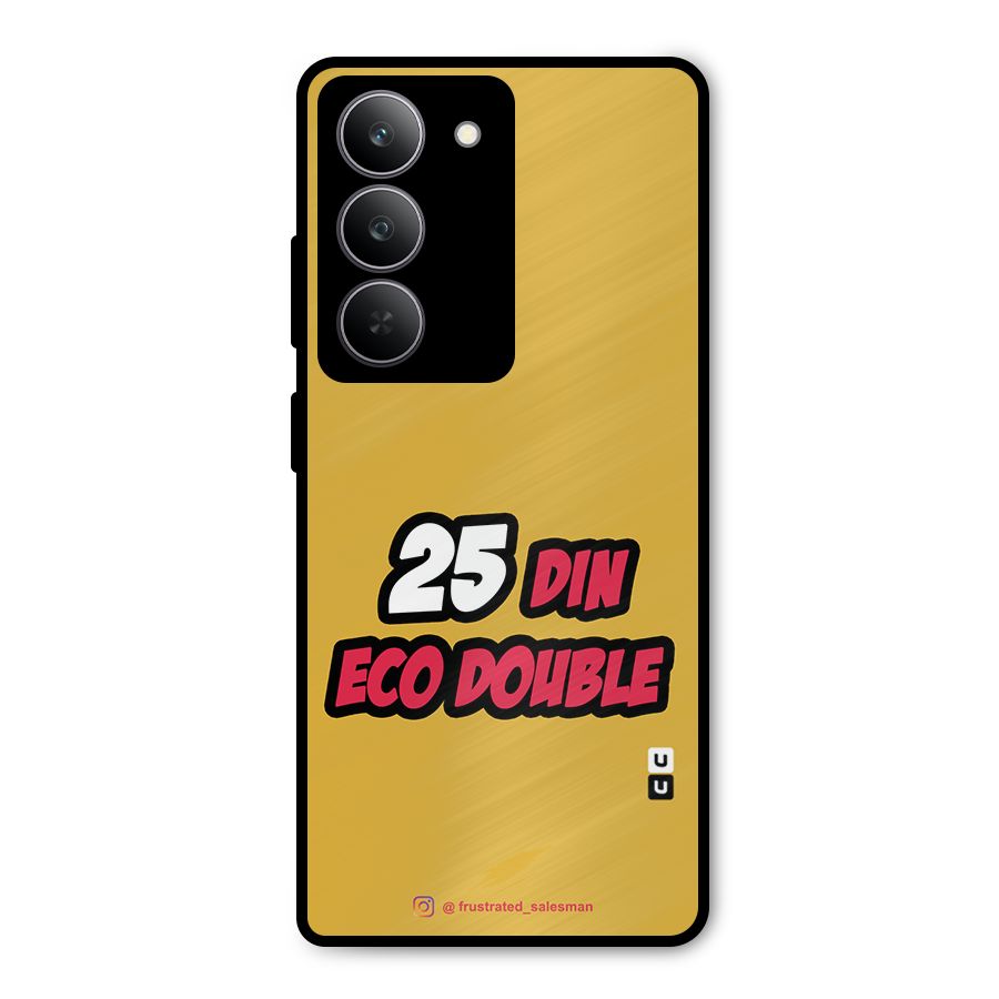 25 Din Eco Double Mustard Yellow Metal Back Case for Realme 14x