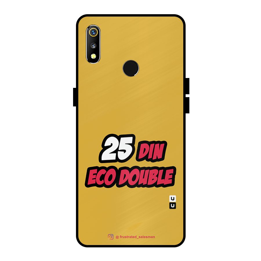 25 Din Eco Double Mustard Yellow Metal Back Case for Realme 3i