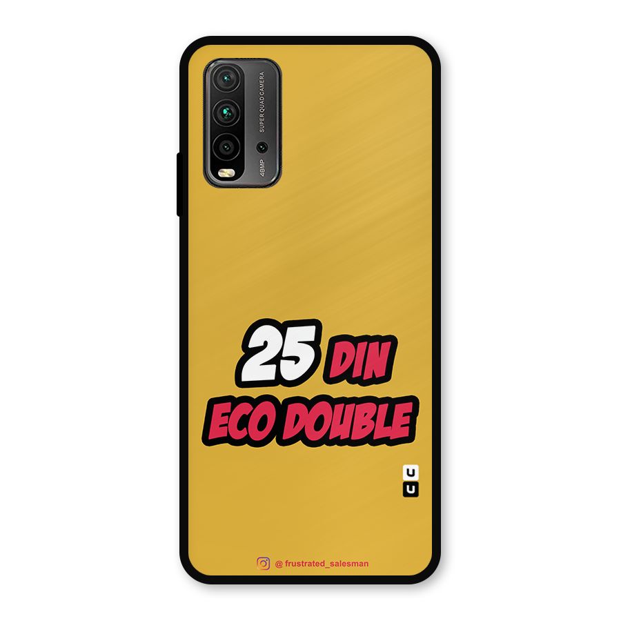 25 Din Eco Double Mustard Yellow Metal Back Case for Redmi 9 Power