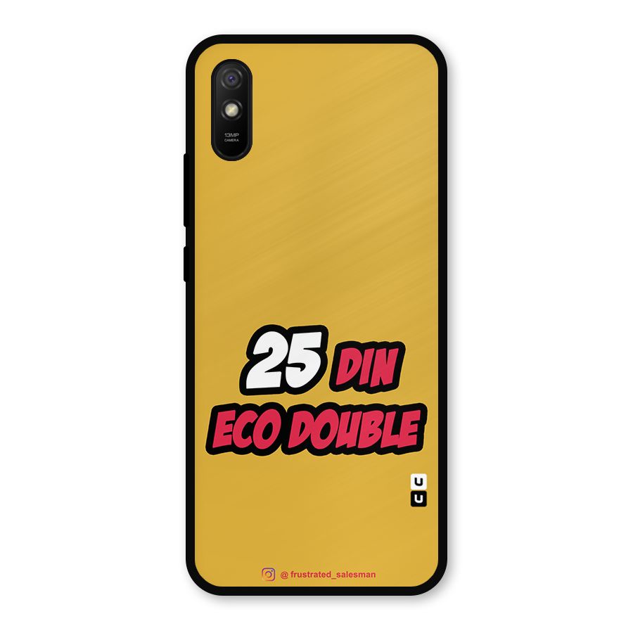 25 Din Eco Double Mustard Yellow Metal Back Case for Redmi 9a