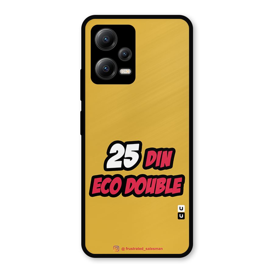 25 Din Eco Double Mustard Yellow Metal Back Case for Redmi Note 12 5G