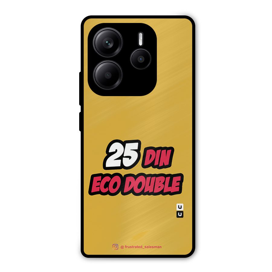 25 Din Eco Double Mustard Yellow Metal Back Case for Redmi Note 14 5G