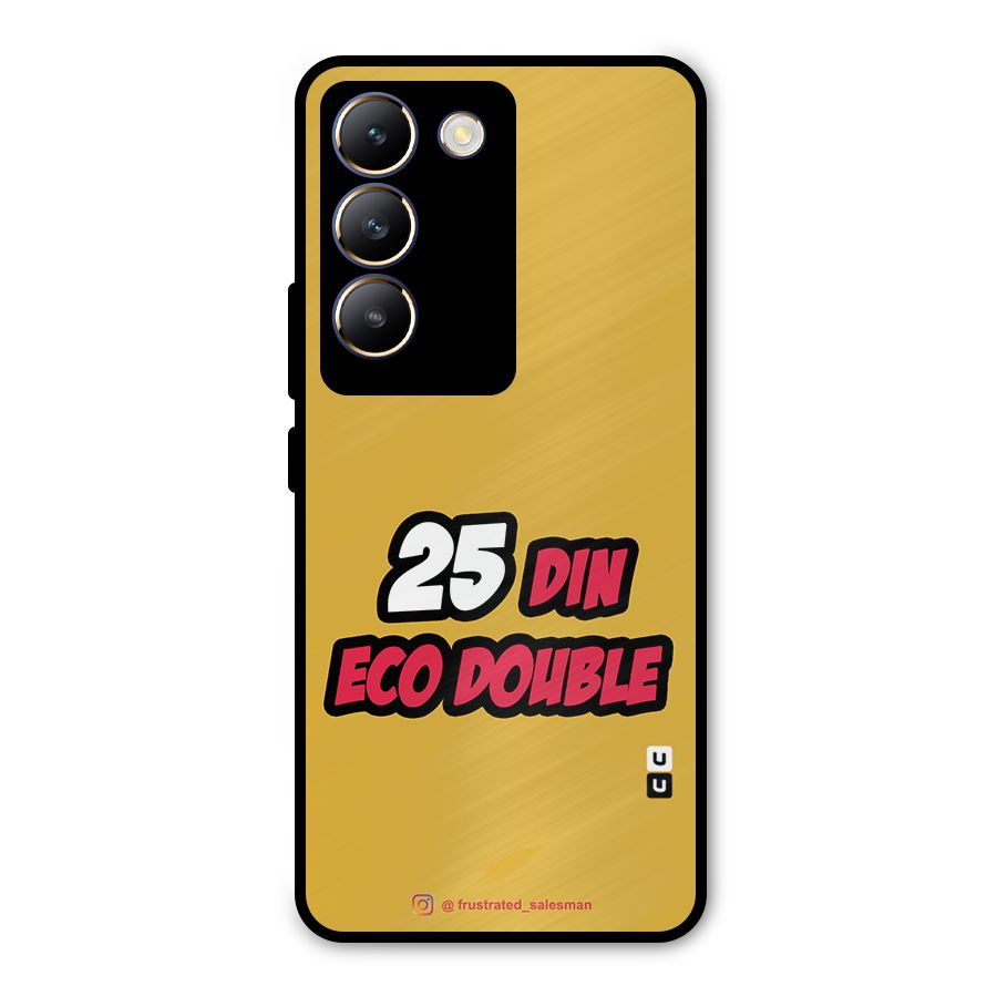 25 Din Eco Double Mustard Yellow Metal Back Case for Vivo T3 5G