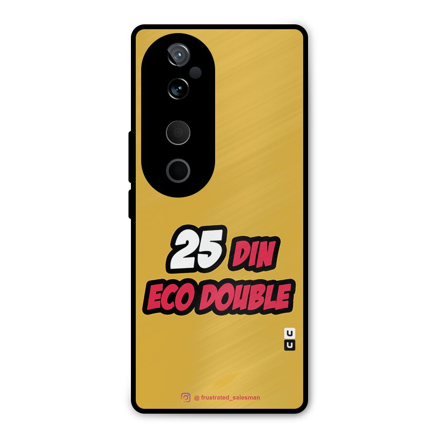 25 Din Eco Double Mustard Yellow Metal Back Case for Vivo T3 Ultra