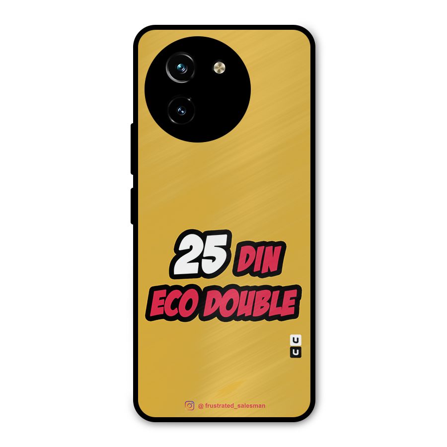 25 Din Eco Double Mustard Yellow Metal Back Case for Vivo T3x