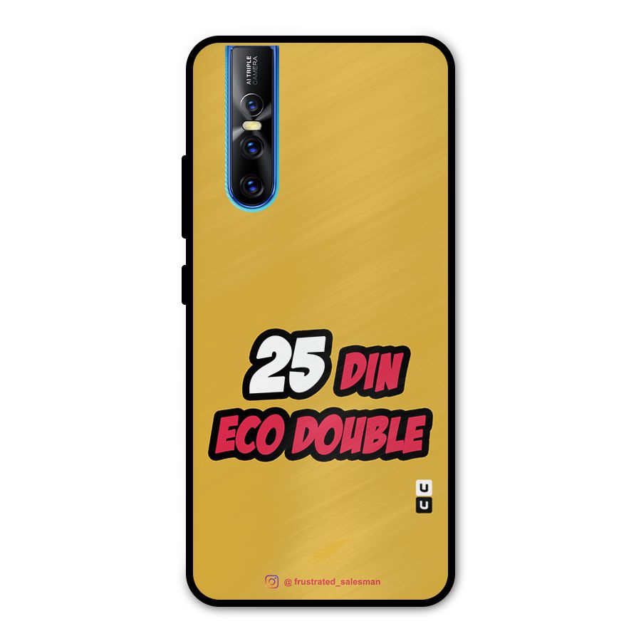 25 Din Eco Double Mustard Yellow Metal Back Case for Vivo V15 Pro