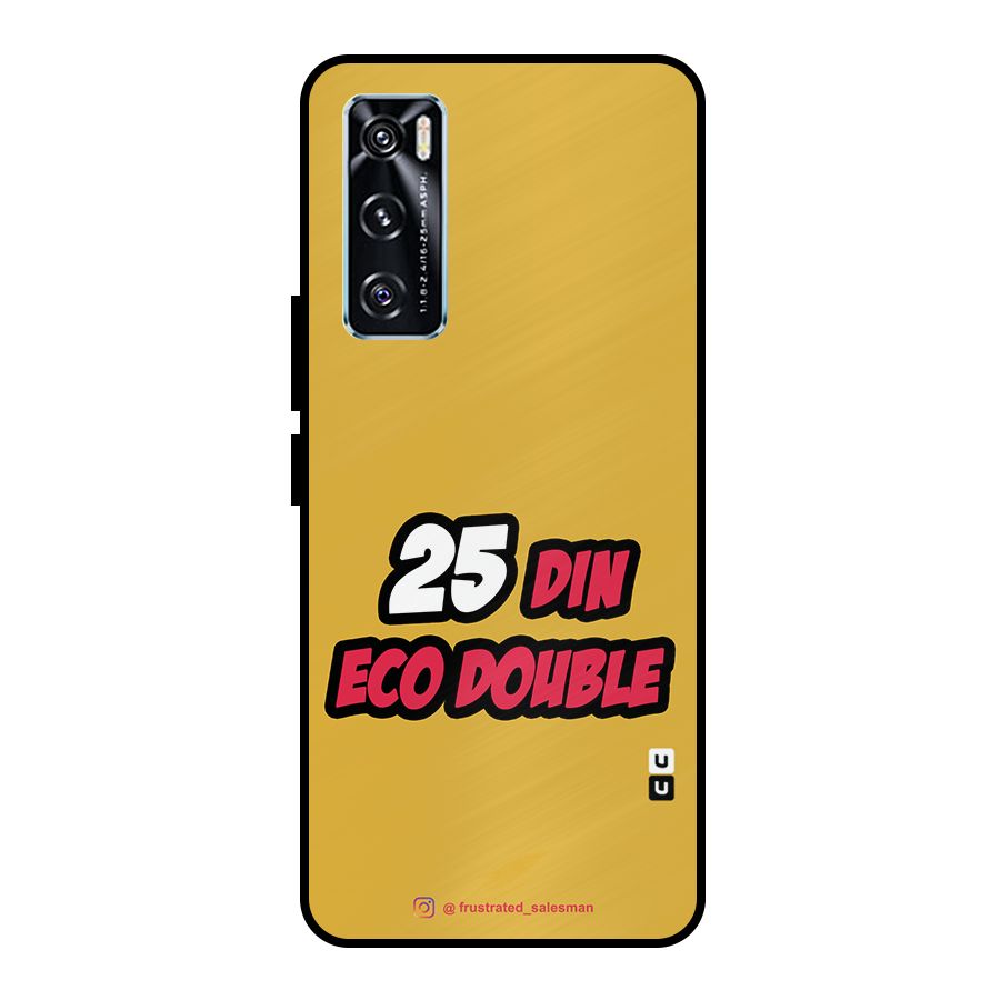 25 Din Eco Double Mustard Yellow Metal Back Case for Vivo V20 SE