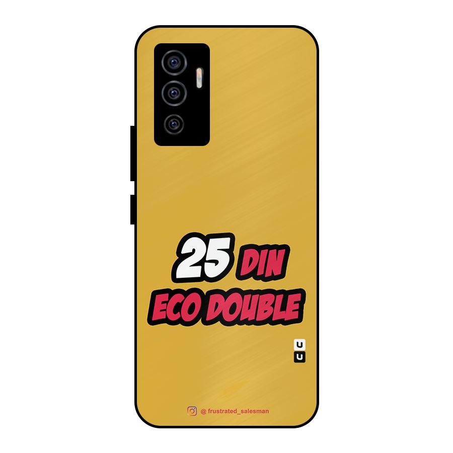 25 Din Eco Double Mustard Yellow Metal Back Case for Vivo V23e