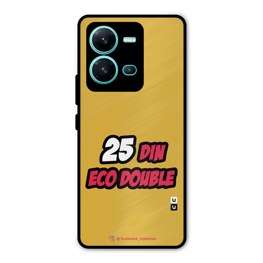 25 Din Eco Double Mustard Yellow Metal Back Case for Vivo V25