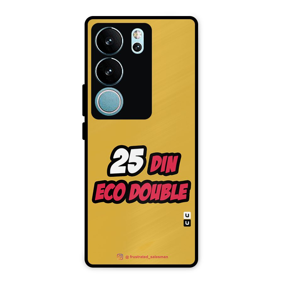 25 Din Eco Double Mustard Yellow Metal Back Case for Vivo V29 Pro