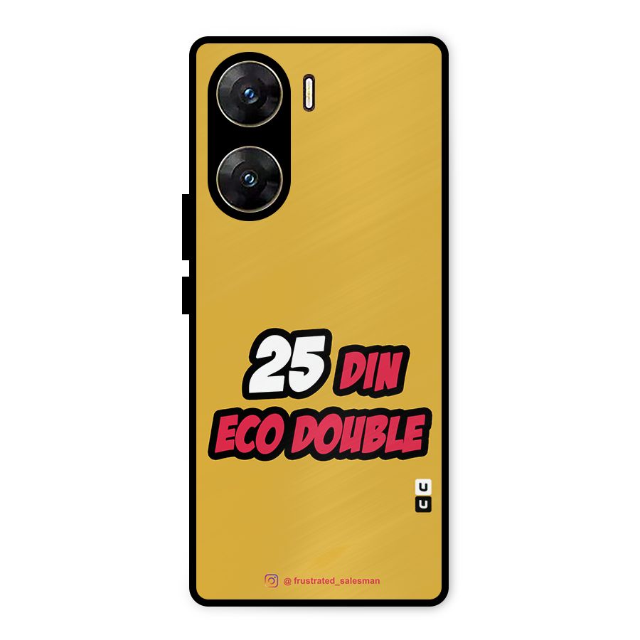 25 Din Eco Double Mustard Yellow Metal Back Case for Vivo V29e