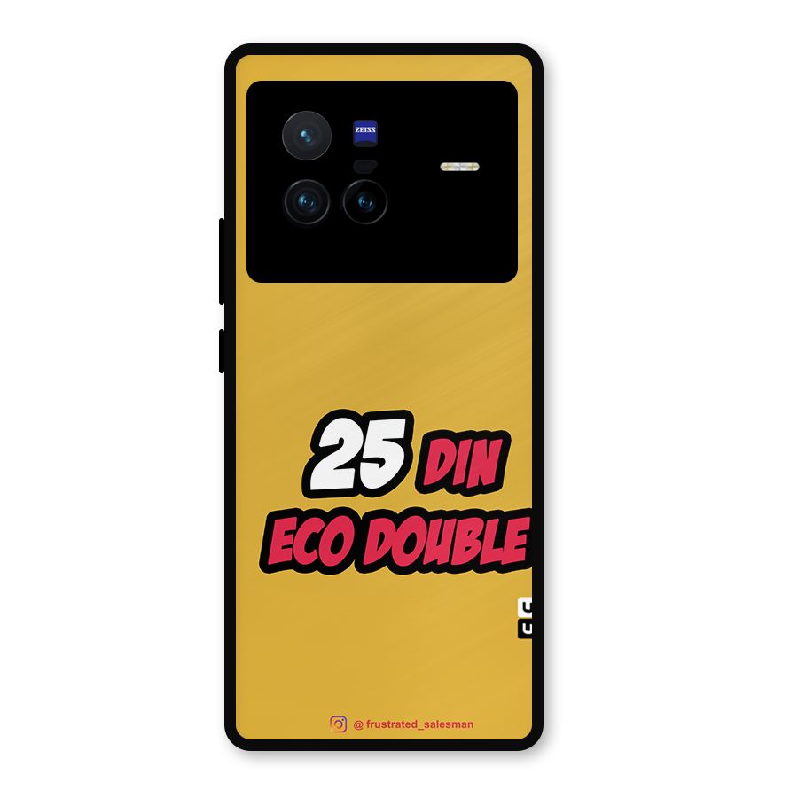 25 Din Eco Double Mustard Yellow Metal Back Case for Vivo X80