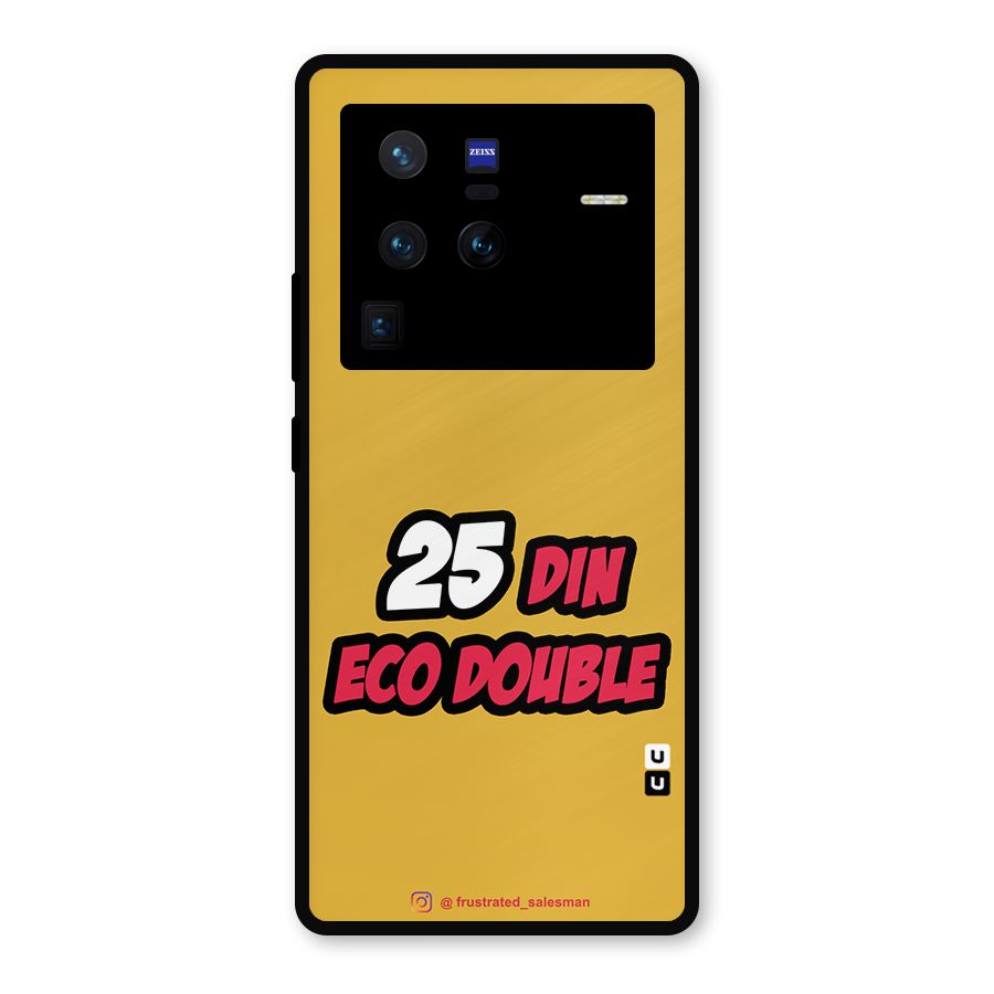 25 Din Eco Double Mustard Yellow Metal Back Case for Vivo X80 Pro