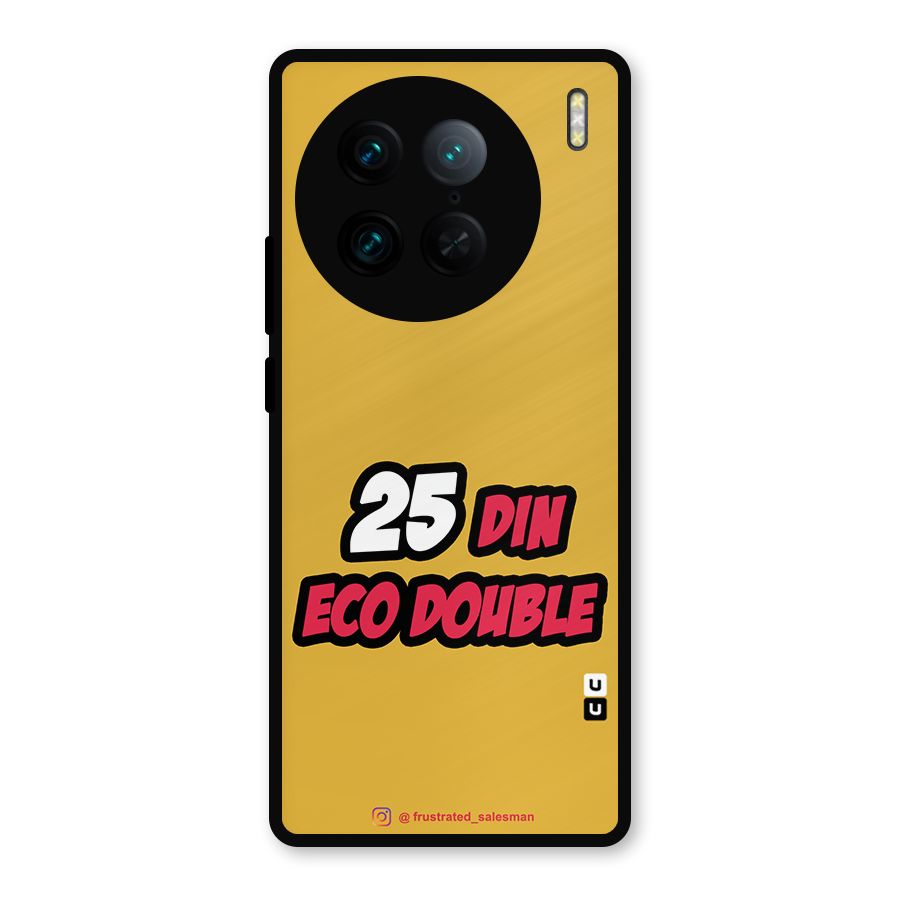 25 Din Eco Double Mustard Yellow Metal Back Case for Vivo X90 Pro