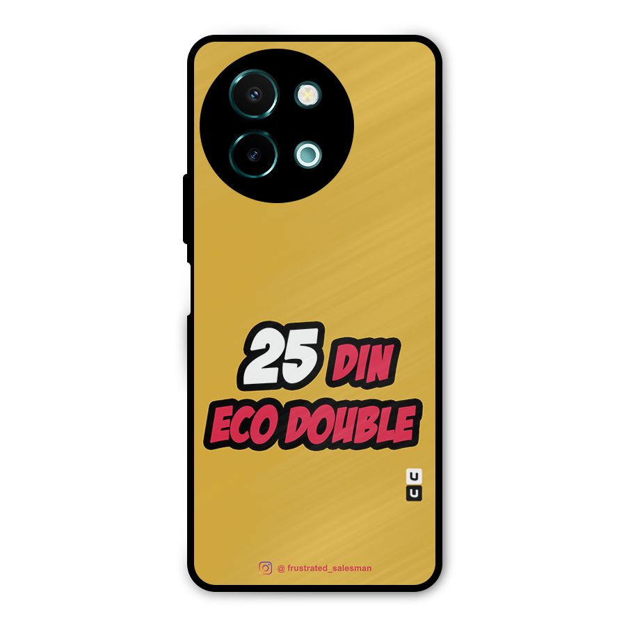 25 Din Eco Double Mustard Yellow Metal Back Case for Vivo Y58