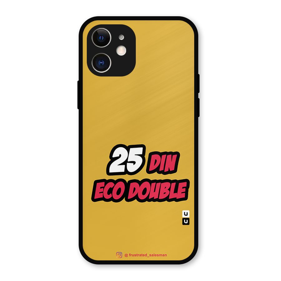 25 Din Eco Double Mustard Yellow Metal Back Case for iPhone 12