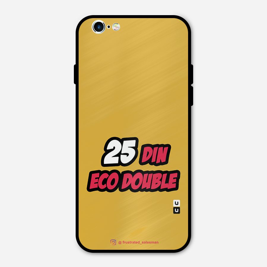 25 Din Eco Double Mustard Yellow Metal Back Case for iPhone 6 6s