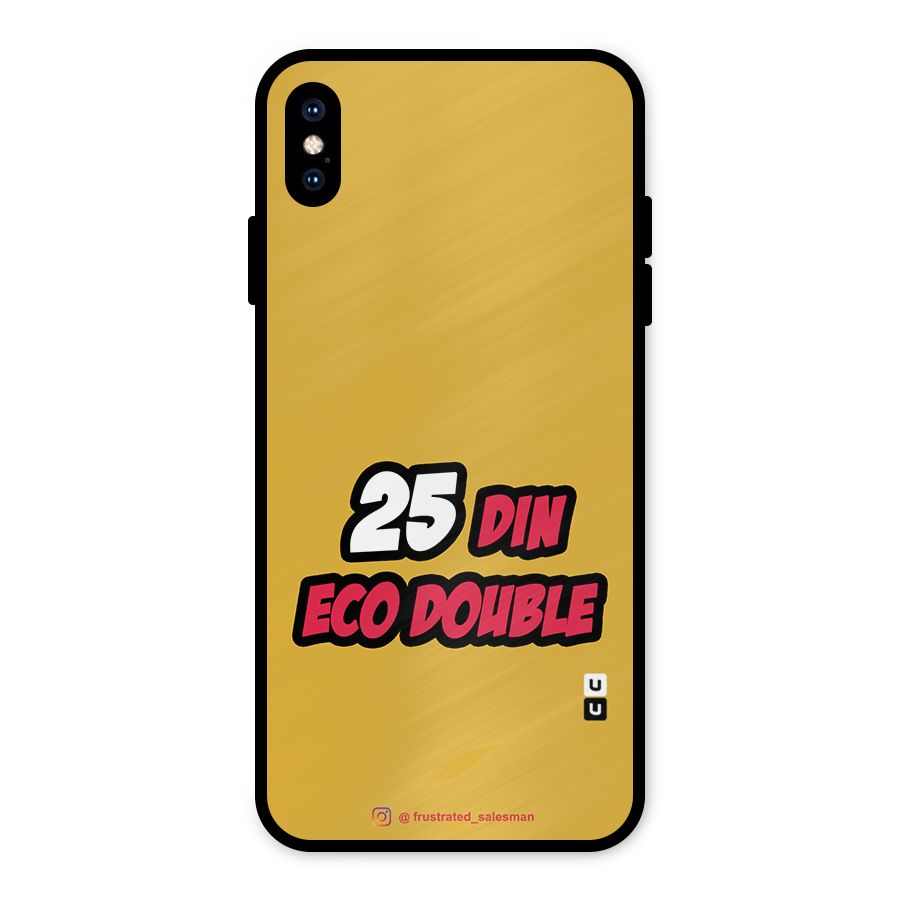 25 Din Eco Double Mustard Yellow Metal Back Case for iPhone XS Max