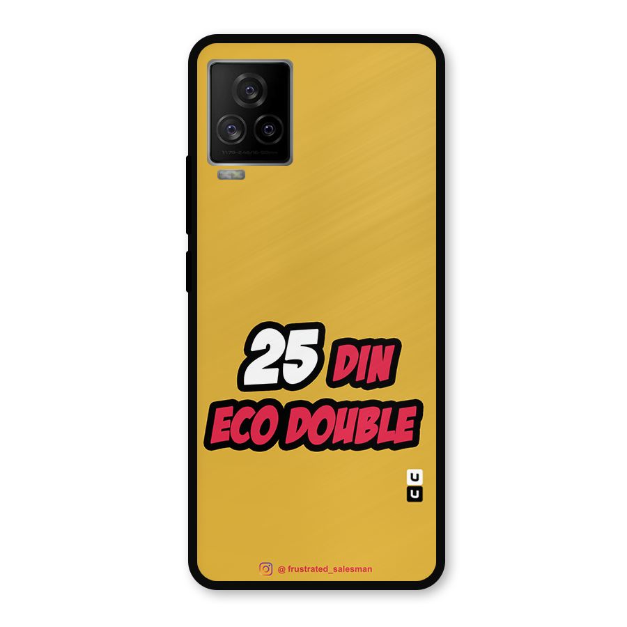 25 Din Eco Double Mustard Yellow Metal Back Case for iQOO 7 Legend 5G