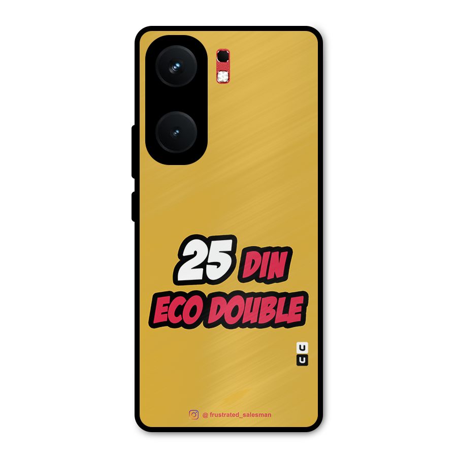 25 Din Eco Double Mustard Yellow Metal Back Case for iQOO Neo 9 Pro